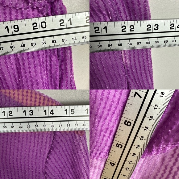 Anthropologie Akemi Kin Purple Sheer Longline Button Front‎ Top Size Medium Boho - Picture 12 of 14